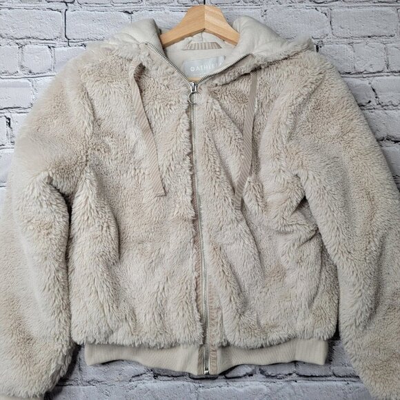 Athleta Ritual Jacket In Abalone Grey Beige Hooded Cropped Full Zip Size S - Picture 2 of 13